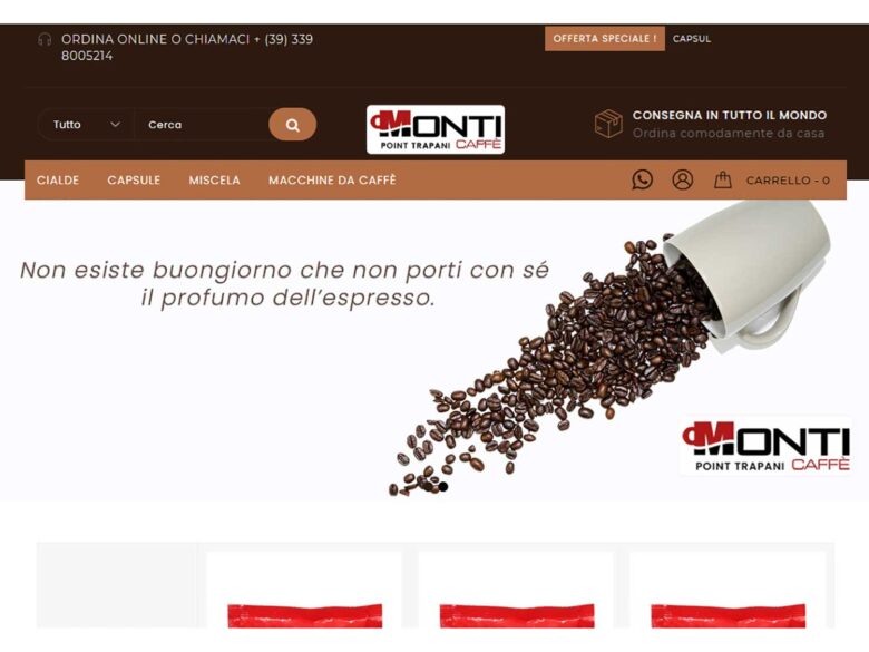homepage view monticafetrapani