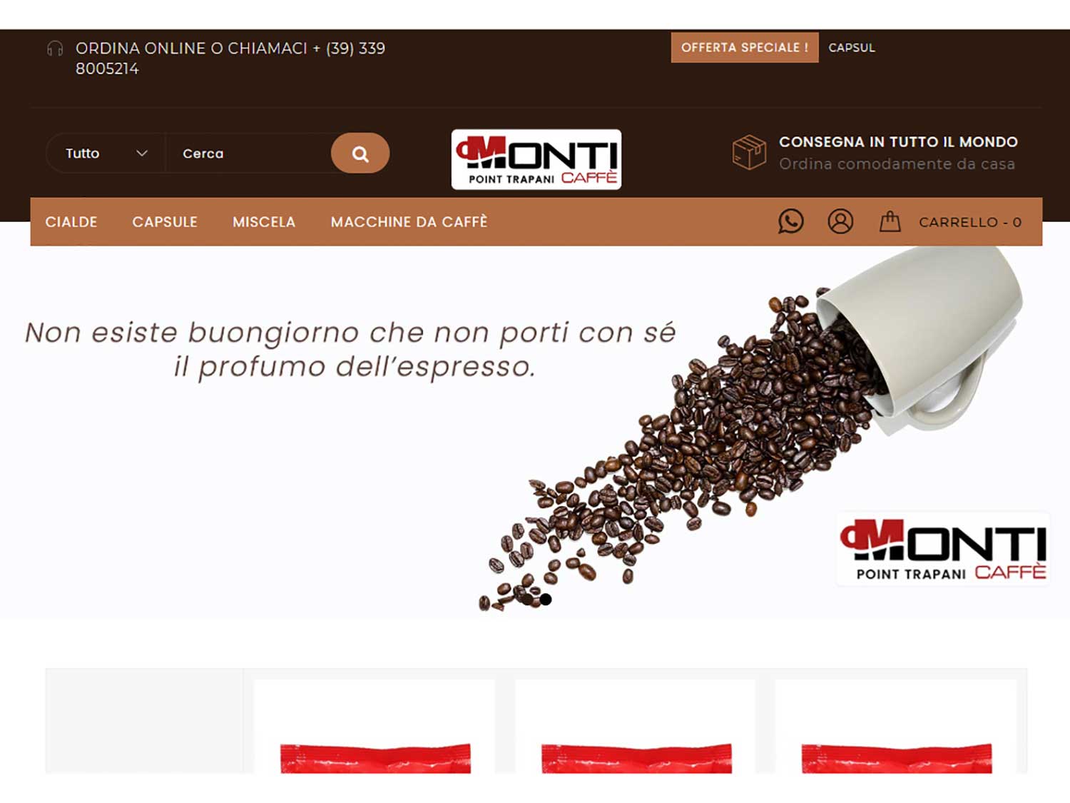 homepage view monticafetrapani